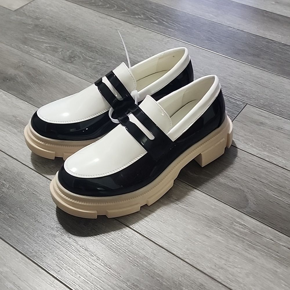 Platform Womens Loafer Slip-ons Round Toe Chunky Loafer Shoes